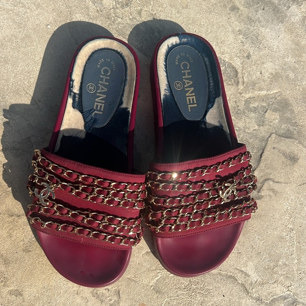 Chanel Chain Mule Slides Size 38 - image 5